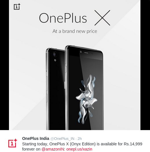 oneplus-x-onyx-edition-price-cut-india-tweet