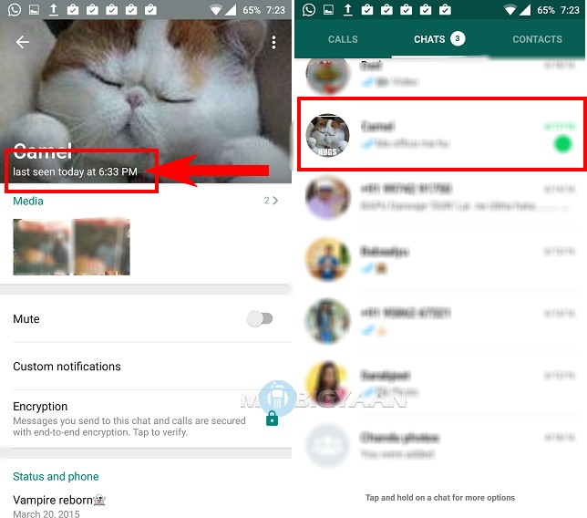 Check WhatsApp last seen without reading the message (2)