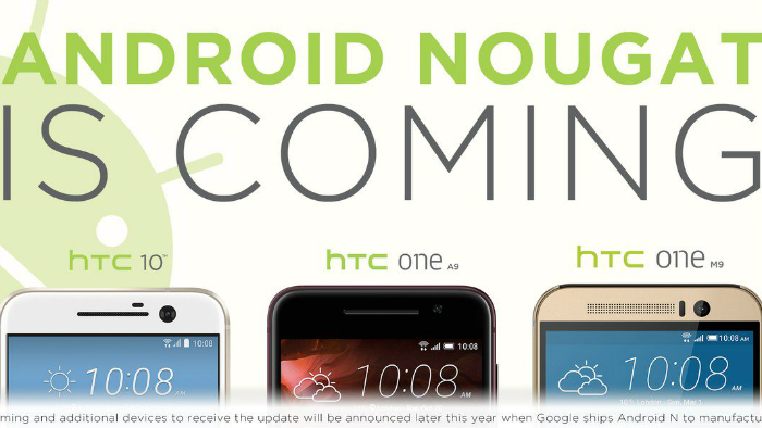 HTC 10, One A9 and One M9 confirmed to receive Android Nougat update