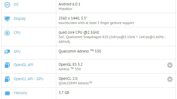 Moto X (2016) appears on GFXBench with  Dual Cameras, Snapdragon 820 SoC and 4 GB RAM