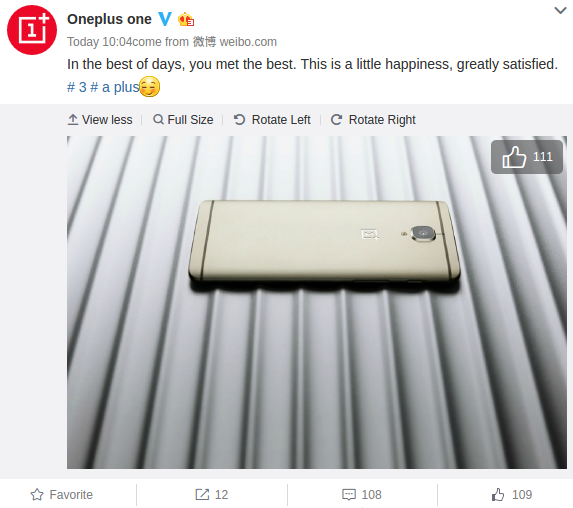 oneplus-3-soft-gold-variant-teased