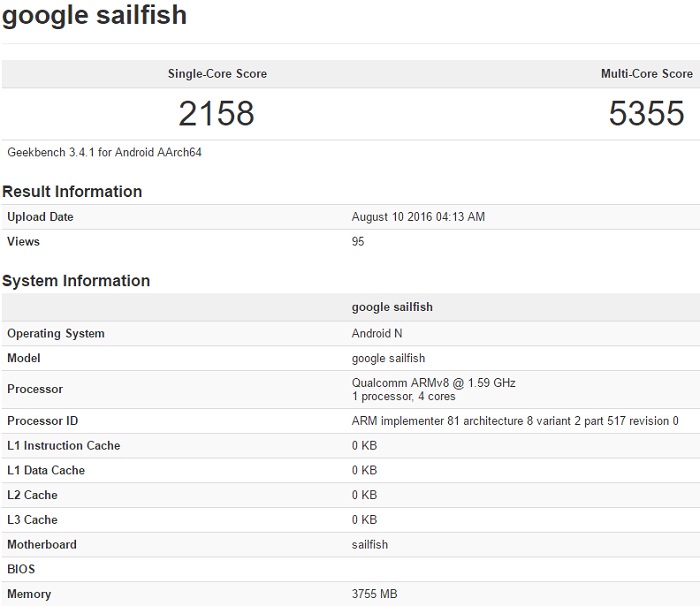 Google Nexus Sailfish appears on AnTuTu and Geekbench with Snapdragon 820 SoC and 4 GB RAM 2 google-nexus-sailfish-geekbench