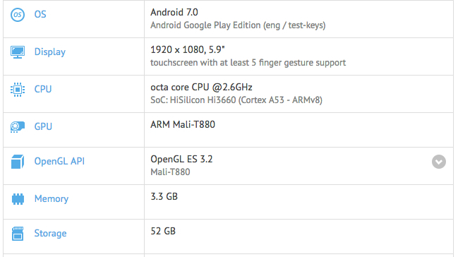 Alleged Huawei Mate 9 appears on GFXBench with Android 7.0 Nougat and 4 GB RAM