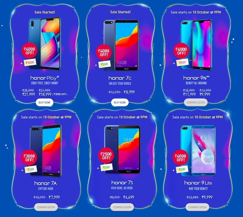 Honor India Announces Attractive deals on Honor smartphones on Amazon ...