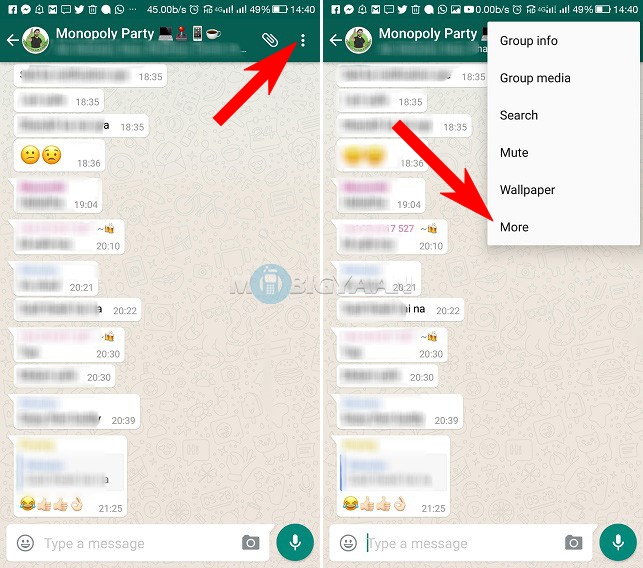 save whatsapp chat as text