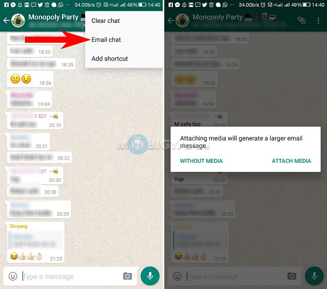 save whatsapp chat as text