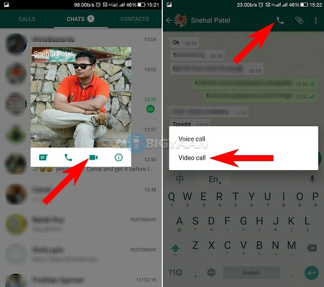 make video calls on WhatsApp