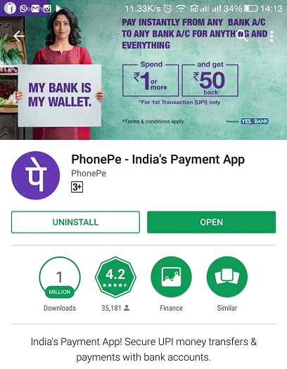 PhonePe app