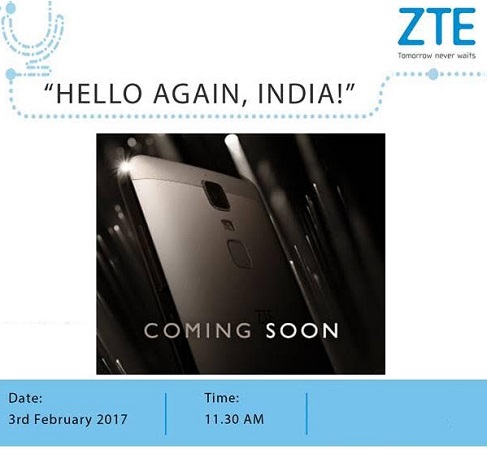 ZTE India smartphone launch invite