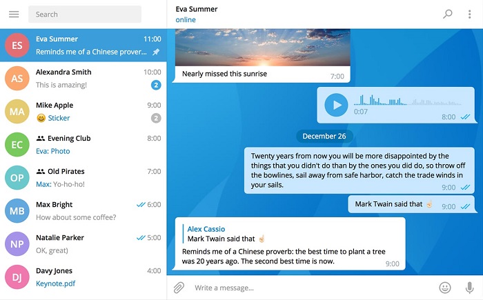 Telegram updates Desktop app to version 1.0 with new design and custom themes 2 telegram-desktop-app-version-1-custom-blue-theme