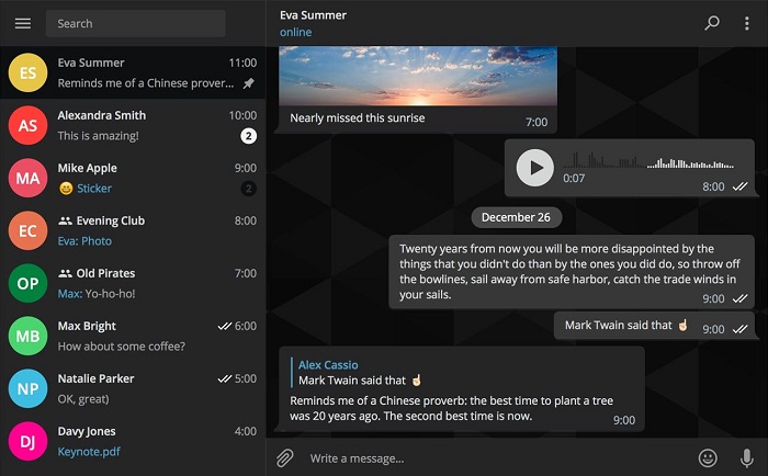 Telegram updates Desktop app to version 1.0 with new design and custom themes 3 telegram-desktop-app-version-1-custom-dark-theme