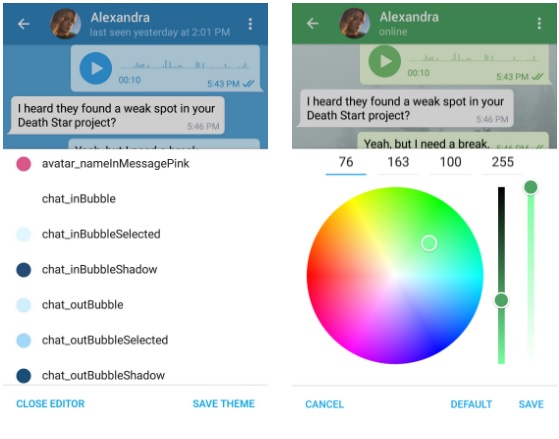 Latest update for Telegram on Android brings support for Custom Themes 3 telegram-android-custom-themes-2