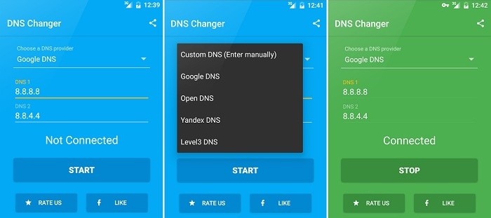 add DNS server on Android