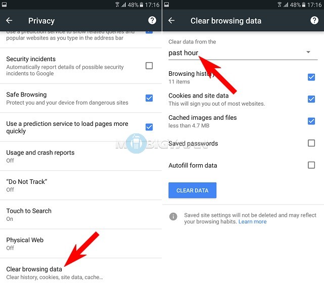 How to clear browsing data on Chrome Android Guide 3