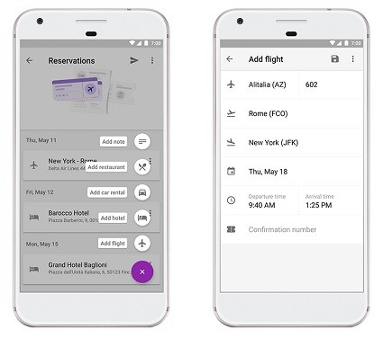 Google Trips new features