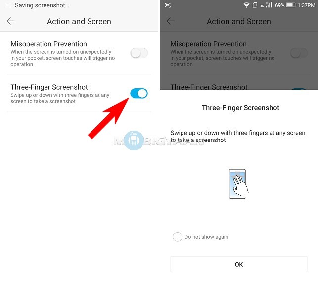 How to take a screenshot on Coolpad Note 5 Lite