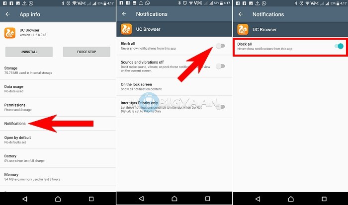 How to turn off UC News notifications in UC Browser Guide 1