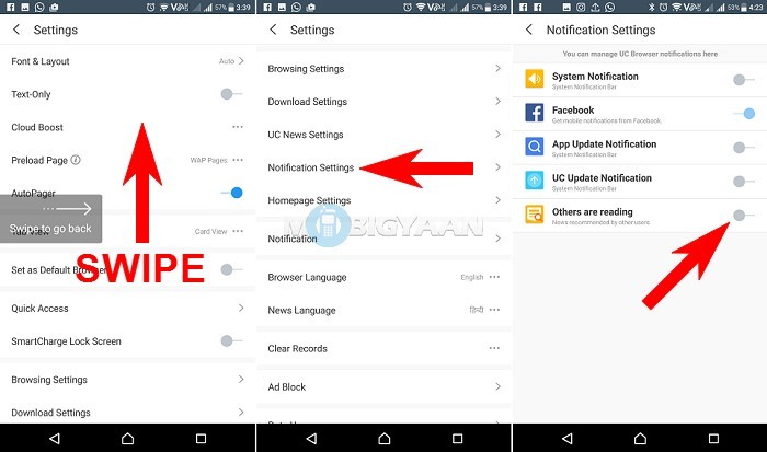 How to turn off UC News notifications in UC Browser Guide 3