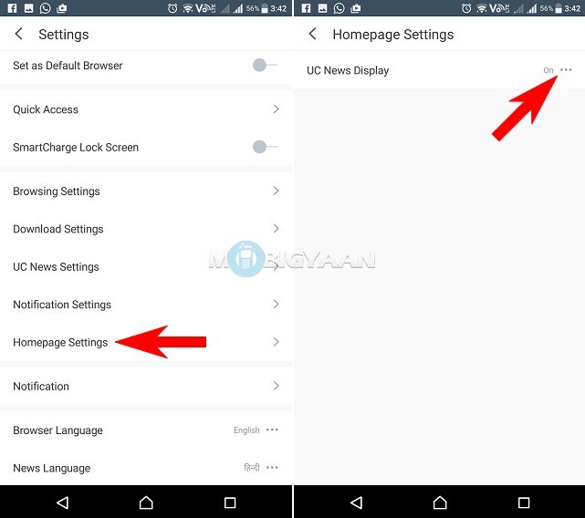 How to turn off UC News notifications in UC Browser Guide 6