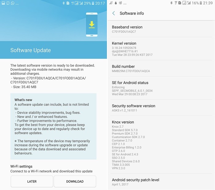 samsung-galaxy-c7-pro-april-security-patch-india