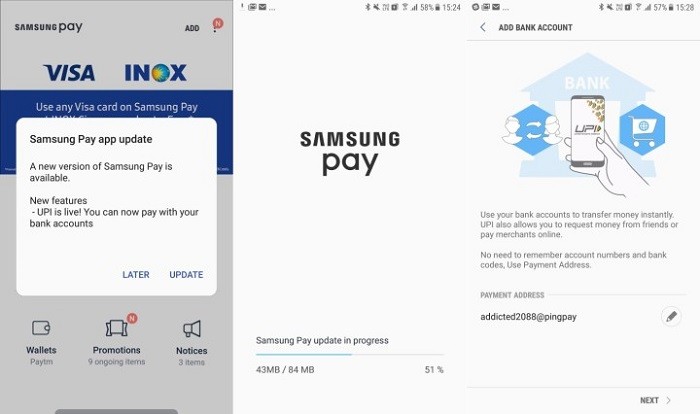 samsung pay upi support