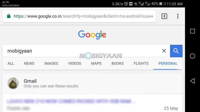 google personal tab