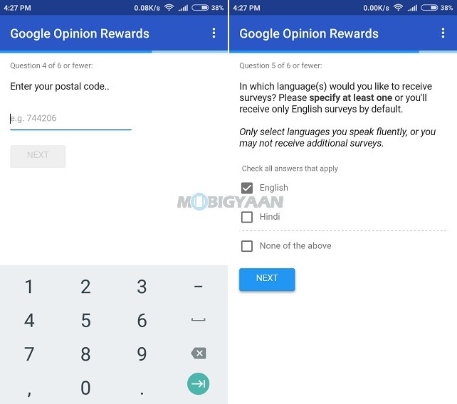 How to earn free google play credit using Google Opinion Rewards 1