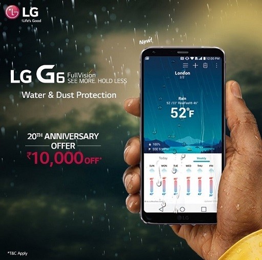 LG is offering ₹10,000 off on LG G6 as an Anniversary Offer