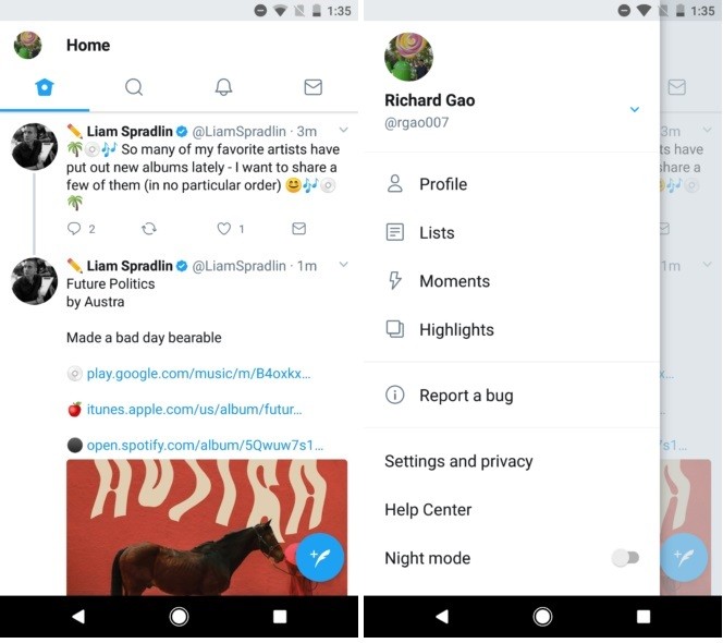 Twitter 7.0 beta screenshot