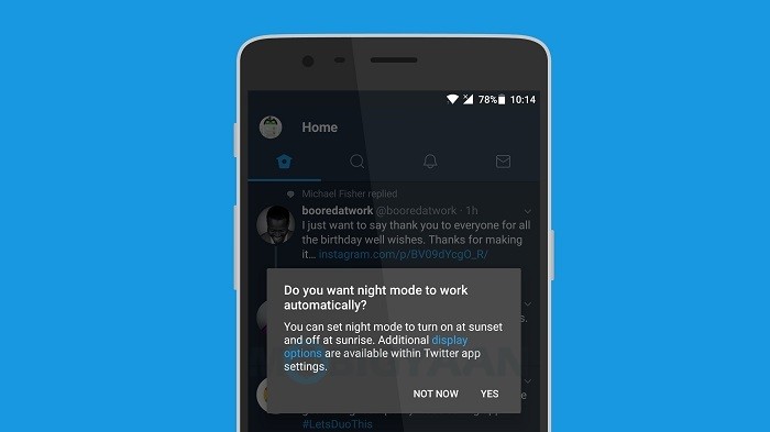 Twitter starts rolling out automatic night mode to all the users of its Android app