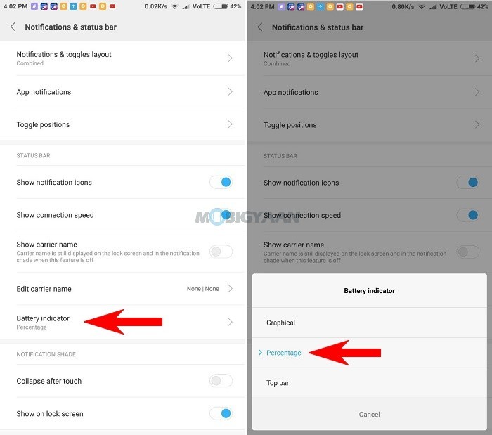 How to display Network Speed Battery Percentage on Xiaomi Mi Max 2 Guide 1