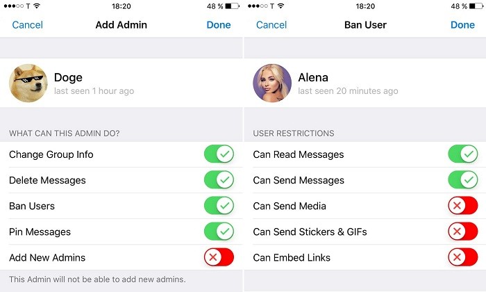WhatsApp might soon let group admins restrict members from sending messages to group 3 telegram-4-1-update-1
