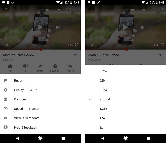 Google experimenting with Youtube video playback speed controls on Android 1 Youtube app-speed-controls-test-feature