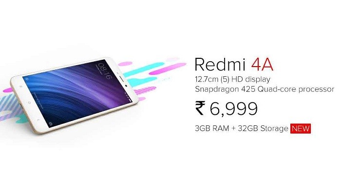 Xiaomi launches 3 GB RAM, 32 GB storage variant of Redmi 4A in India for ₹6999 2 xiaomi-redmi-4a-3-gb-ram-32-gb-storage-variant-india