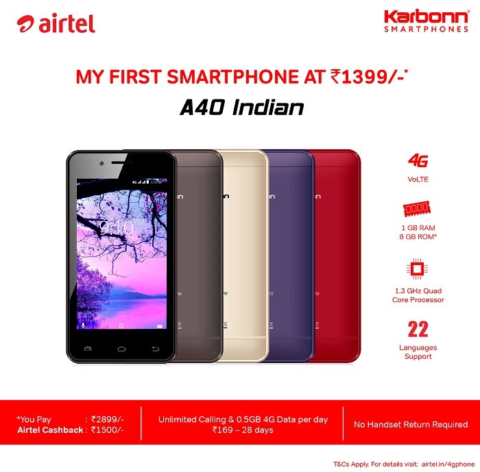 karbonn-a40-indian-airtel-4g-smartphone-offer