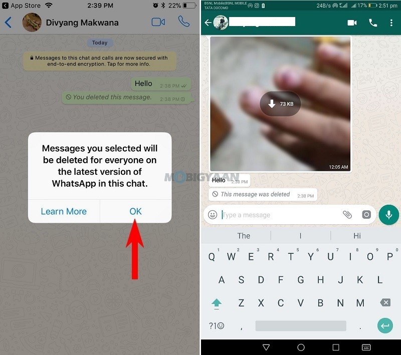 How to delete sent messages on WhatsApp iPhone Guide 1