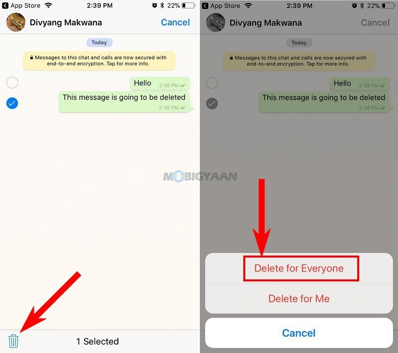How to delete sent messages on WhatsApp iPhone Guide 2