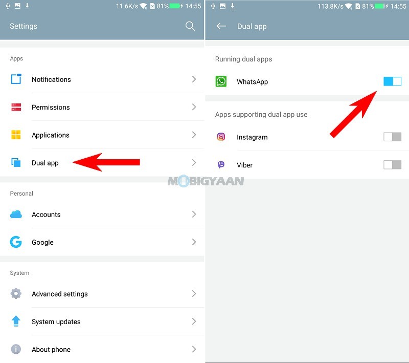 How to enable two WhatsApp accounts on Coolpad Cool Play 6 Guide 3