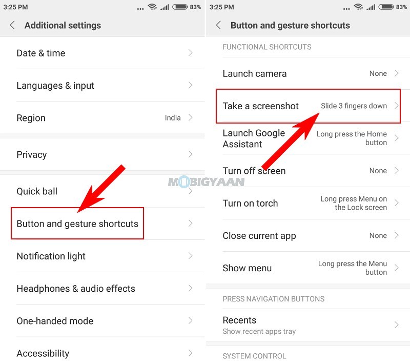 How to take a screenshot on Xiaomi Redmi 5A 3