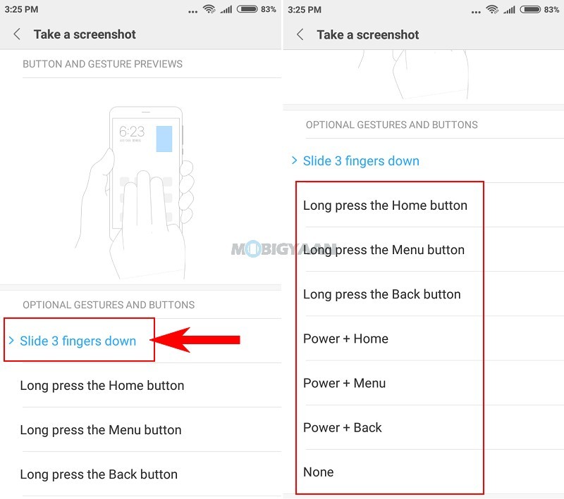 How to take a screenshot on Xiaomi Redmi 5A 4