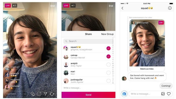 Instagram Users can now Share Live Videos as Direct Messages