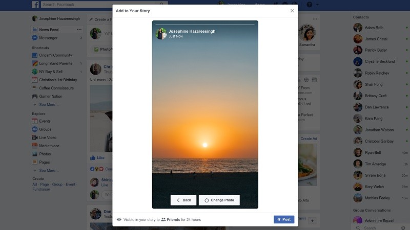 Facebook might soon let you create and upload Stories from desktop