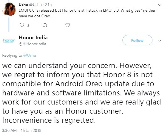 honor-8-no-oreo-update-tweet
