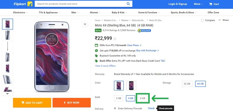 moto-x4-6-gb-ram-india-flipkart-listing