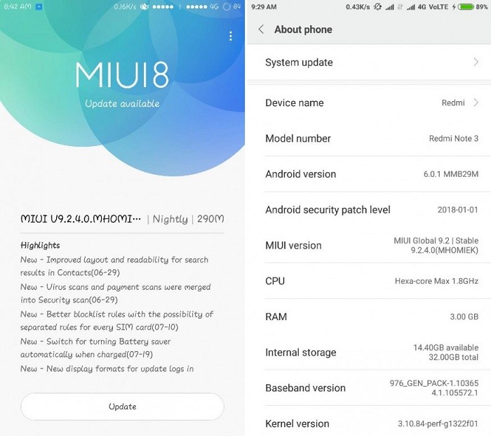 redmi note 3 miui 9