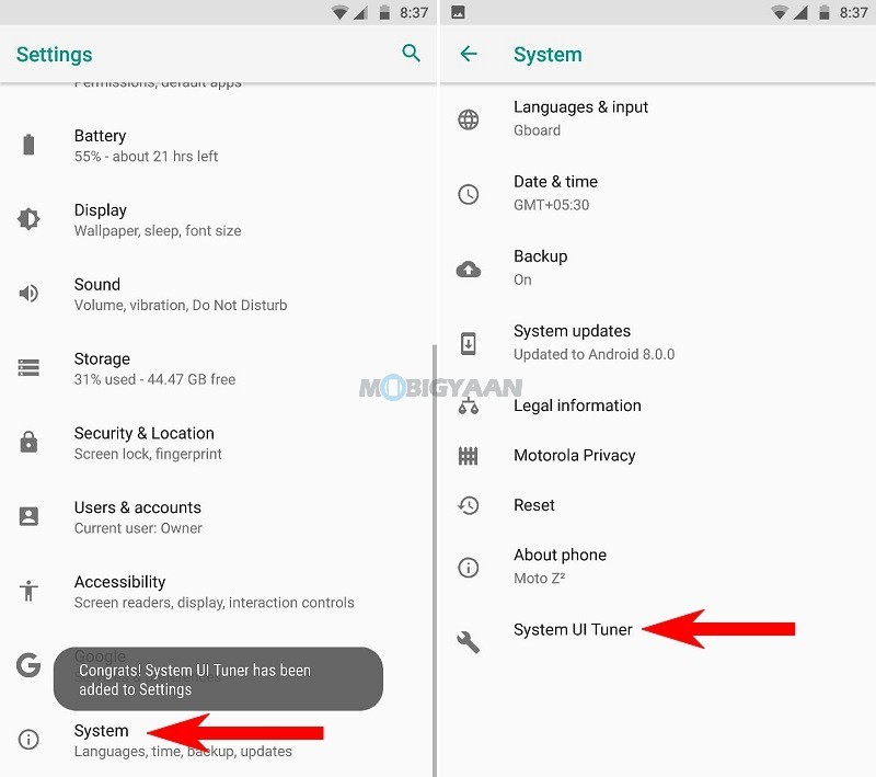 Heres how to view battery percentage on Motorola Moto Z2 Force Guide 1 1