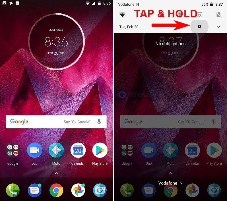 Heres how to view battery percentage on Motorola Moto Z2 Force Guide 5 1
