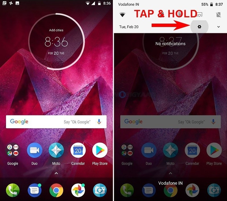 Heres how to view battery percentage on Motorola Moto Z2 Force Guide 5 1