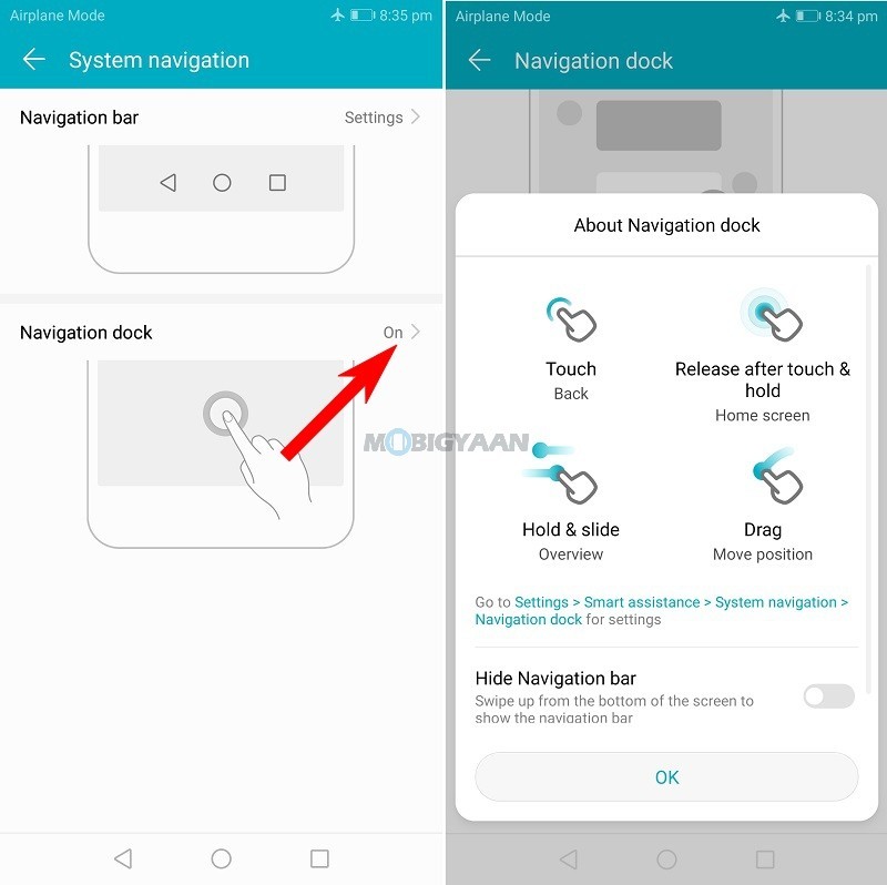 How to enable navigation dock for easy navigation EMUI 8.0 Guide 1