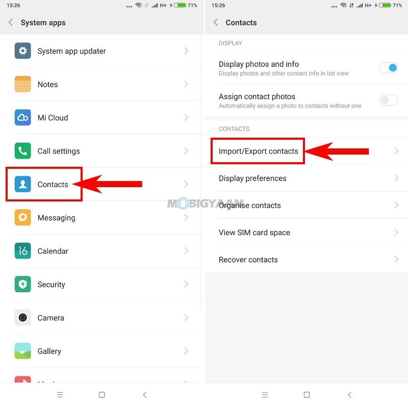 How to import and export contacts on MIUI 9 1